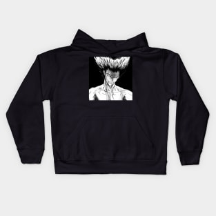 the mark of the wolves garou martial art expert in anime style ecopop in dark Kids Hoodie